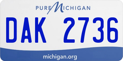 MI license plate DAK2736