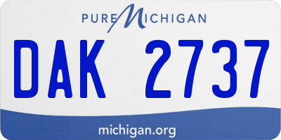 MI license plate DAK2737