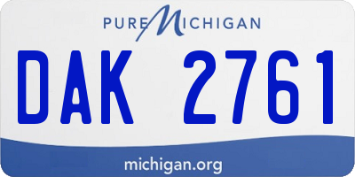 MI license plate DAK2761