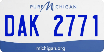 MI license plate DAK2771