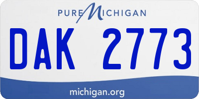 MI license plate DAK2773