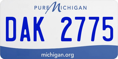 MI license plate DAK2775