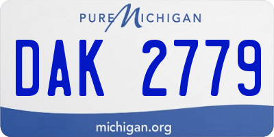 MI license plate DAK2779