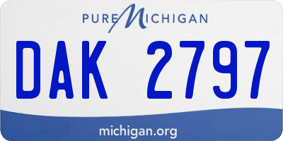 MI license plate DAK2797