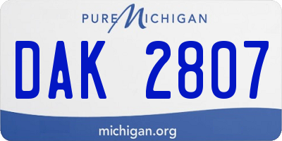MI license plate DAK2807