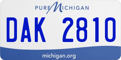 MI license plate DAK2810