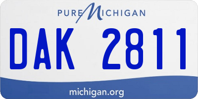 MI license plate DAK2811