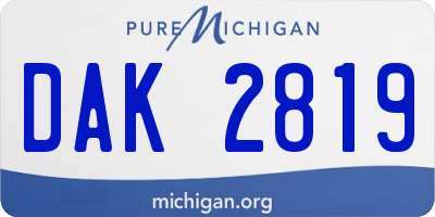 MI license plate DAK2819