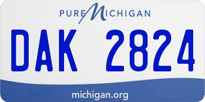 MI license plate DAK2824