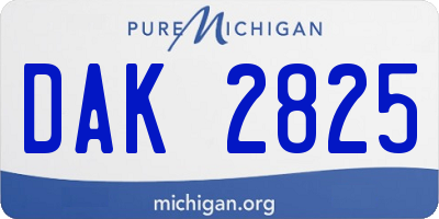 MI license plate DAK2825