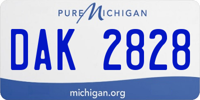 MI license plate DAK2828
