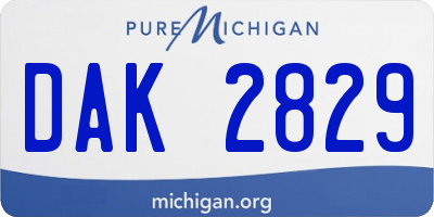 MI license plate DAK2829