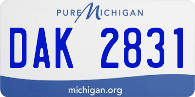 MI license plate DAK2831