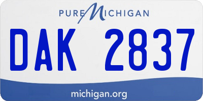 MI license plate DAK2837