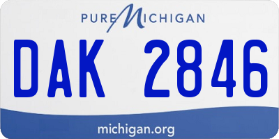 MI license plate DAK2846