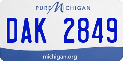MI license plate DAK2849