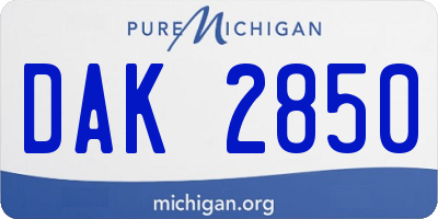 MI license plate DAK2850