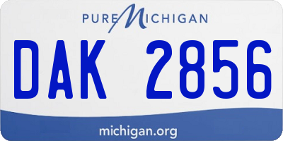 MI license plate DAK2856