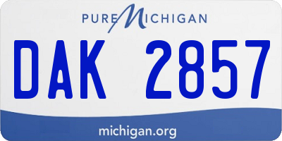 MI license plate DAK2857