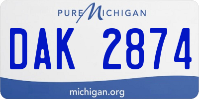MI license plate DAK2874