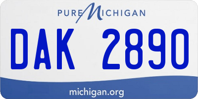 MI license plate DAK2890