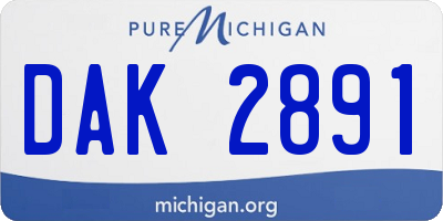 MI license plate DAK2891
