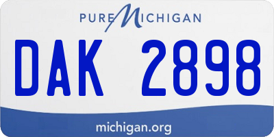MI license plate DAK2898