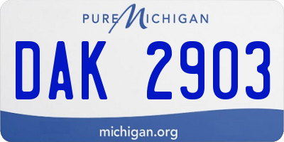 MI license plate DAK2903