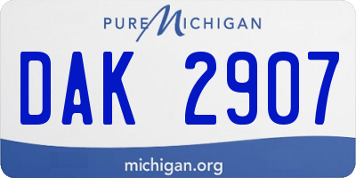 MI license plate DAK2907
