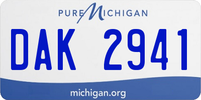MI license plate DAK2941