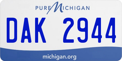 MI license plate DAK2944