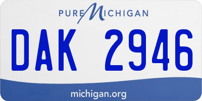 MI license plate DAK2946
