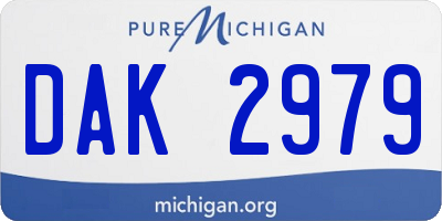 MI license plate DAK2979
