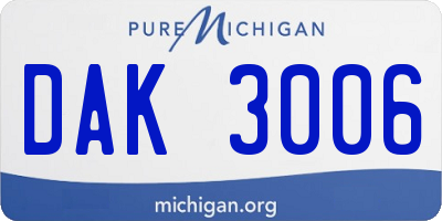 MI license plate DAK3006