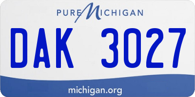 MI license plate DAK3027