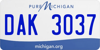 MI license plate DAK3037