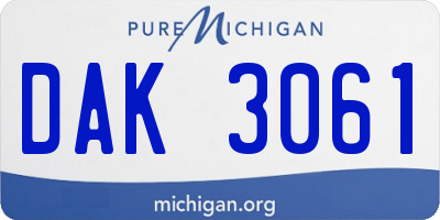 MI license plate DAK3061