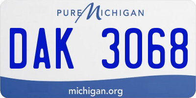 MI license plate DAK3068