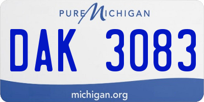 MI license plate DAK3083