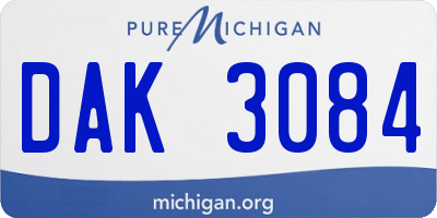 MI license plate DAK3084