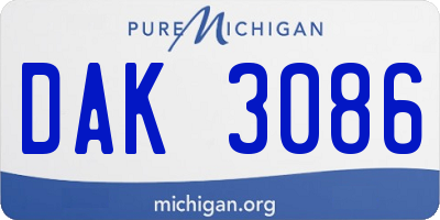 MI license plate DAK3086