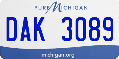 MI license plate DAK3089