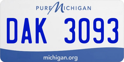 MI license plate DAK3093