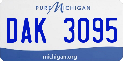 MI license plate DAK3095