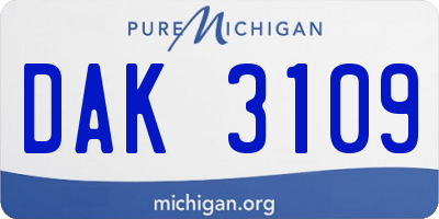 MI license plate DAK3109