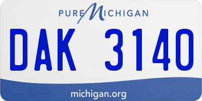 MI license plate DAK3140
