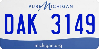 MI license plate DAK3149