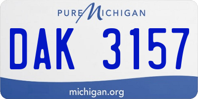 MI license plate DAK3157
