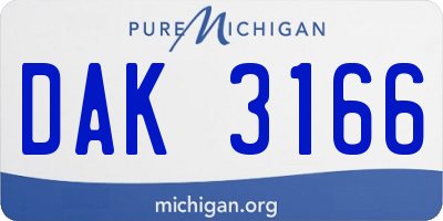 MI license plate DAK3166