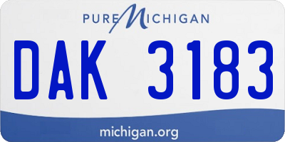 MI license plate DAK3183